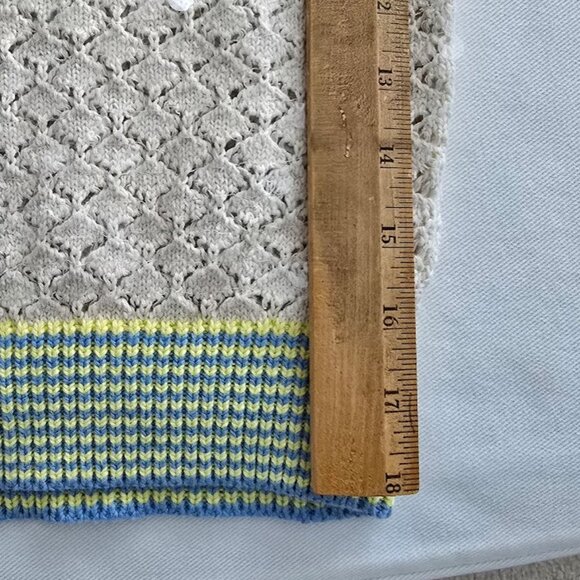 J. Crew S/S Clear Sequin Pointelle Sweater Tee with Striped Trim Size XXS NWT - Picture 10 of 10